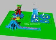 Parques infláveis da água do dragão grande das crianças com o forte colorido da associação de água azul