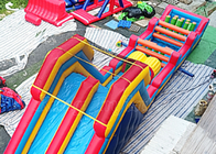 PVC longo inflável grande Inflatables vermelho azul dos cursos de obstáculo 20m para adultos das crianças