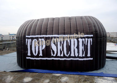 Impressão aberta inflável do logotipo da cabine da foto da barraca da propaganda preta para a feira profissional