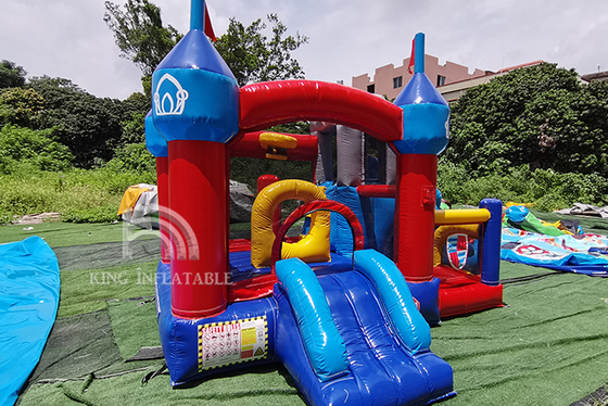 Leão-de-chácara Bouncy do castelo da festa de anos inflável das crianças da corrediça dobro da casa do salto combinado