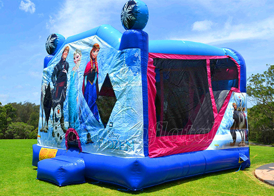 Casa inflável congelada do salto de Elsa Jumping Castle Outdoor Game para meninas dos meninos