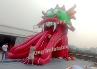 Corrediça de água inflável do dragão vermelho bonito com PVC do modelo de Moster para adultos