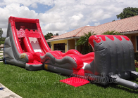 A água inflável do aluguel desliza as crianças que saltam corrediças de água infláveis vermelhas do PVC do salto grandes