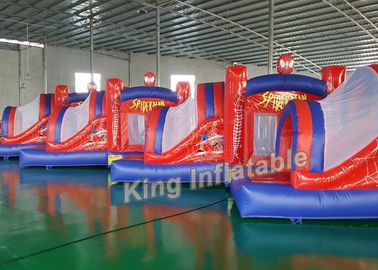 Vermelho exterior de salto inflável engraçado do castelo Bouncy do homem-aranha com o encerado do PVC de 0.55mm