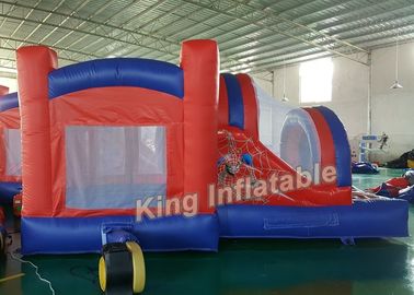 Vermelho exterior de salto inflável engraçado do castelo Bouncy do homem-aranha com o encerado do PVC de 0.55mm