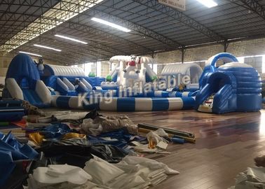 Grande equipamento inflável engraçado branco personalizado do parque da água para crianças/adultos