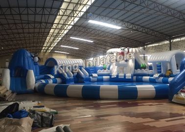 Grande equipamento inflável engraçado branco personalizado do parque da água para crianças/adultos