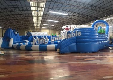 Grande equipamento inflável engraçado branco personalizado do parque da água para crianças/adultos