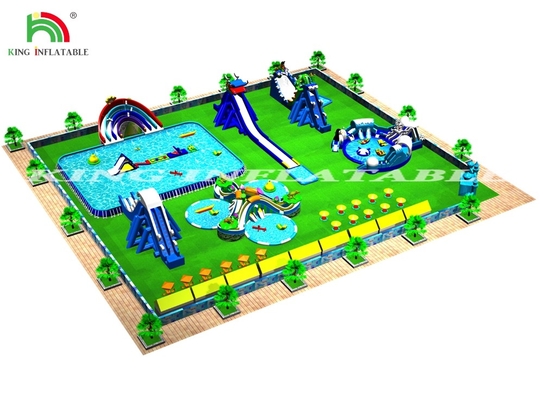 Projeto de Design de Parque Aquático Jogos de Parque Inflável Curso de Obstáculos Salto de Água Slide com piscina