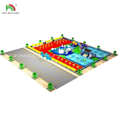 Equipamento comercial de brinquedos aquáticos Terra móvel Parque aquático subterrâneo inflável com grande escorrega para adultos