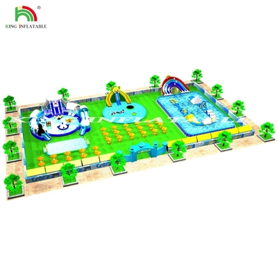 Parque aquático para crianças ao ar livre Piscina Parque aquático inflável Parque comercial de diversões para crianças Jump Fun