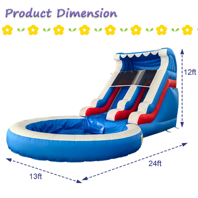 Vendas directas de fábrica Slide de água inflável com piscina Slides de água infláveis para adultos e crianças