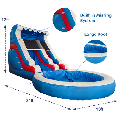 Vendas directas de fábrica Slide de água inflável com piscina Slides de água infláveis para adultos e crianças