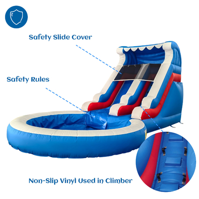 Vendas directas de fábrica Slide de água inflável com piscina Slides de água infláveis para adultos e crianças