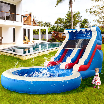 Vendas directas de fábrica Slide de água inflável com piscina Slides de água infláveis para adultos e crianças