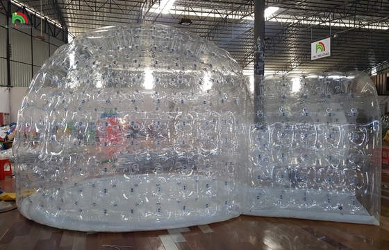 Decorado inflável 10ft Diâmetro Balão de neve vazio Transparente barraca de bolhas
