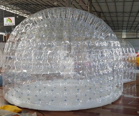 Decorado inflável 10ft Diâmetro Balão de neve vazio Transparente barraca de bolhas