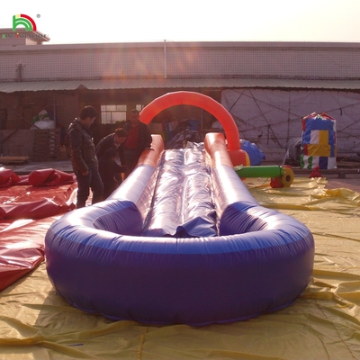 Jogos aquáticos infláveis Slide de uma pista N Slide City Slide com estofado macio Slide de água com piscina para evento