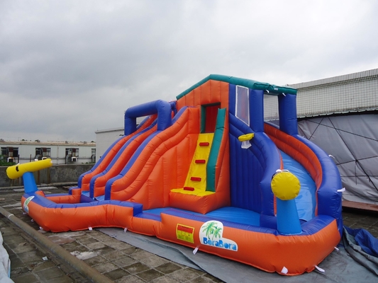 Parque aquático gigante de pista dupla inflável