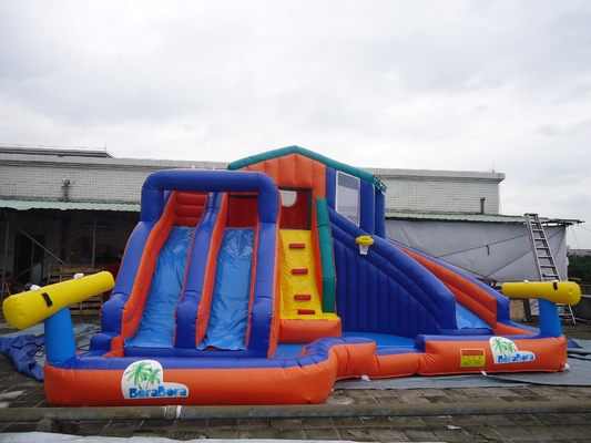 Parque aquático gigante de pista dupla inflável
