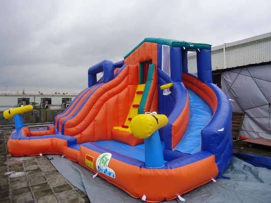 Parque aquático gigante de pista dupla inflável