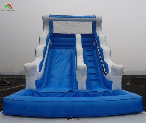 Slide de água inflável comercial barato com duplo splash de duas pistas para venda