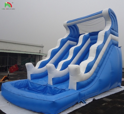 Slide de água inflável comercial barato com duplo splash de duas pistas para venda