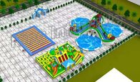 Calor azul e verde - parque de flutuação inflável selado da água para crianças
