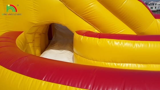 Piscina de água inflável vermelha com escorregas duplas fechadas Crianças casa de salto comercial piscina de água fechada