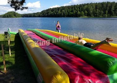 Corrediça de água inflável atraente colorida para crianças 15*3m/campo de jogos inflável