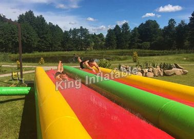 Corrediça de água inflável atraente colorida para crianças 15*3m/campo de jogos inflável