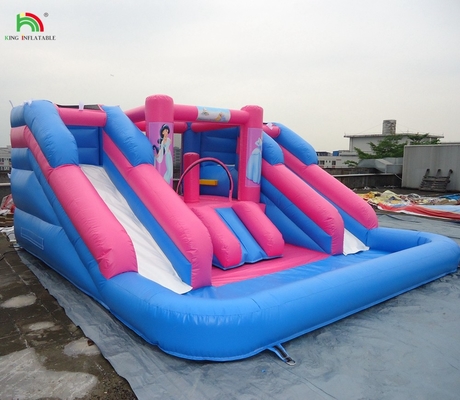 Venda a quente Slide de água inflável de pista dupla Slide de água inflável com piscina removível para venda