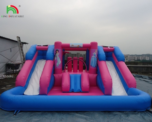 Venda a quente Slide de água inflável de pista dupla Slide de água inflável com piscina removível para venda