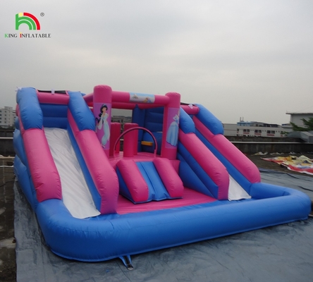Venda a quente Slide de água inflável de pista dupla Slide de água inflável com piscina removível para venda