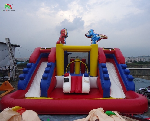 Slides de água infláveis comerciais populares com piscina Slides de água de pista dupla infláveis para crianças e adultos