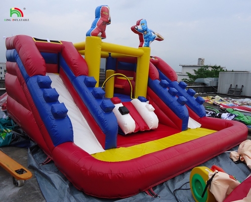 Slides de água infláveis comerciais populares com piscina Slides de água de pista dupla infláveis para crianças e adultos