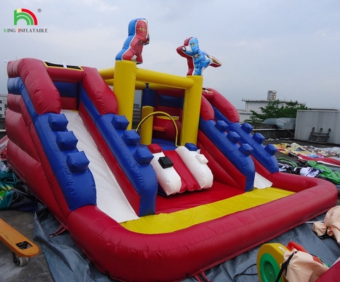 Slides de água infláveis comerciais populares com piscina Slides de água de pista dupla infláveis para crianças e adultos