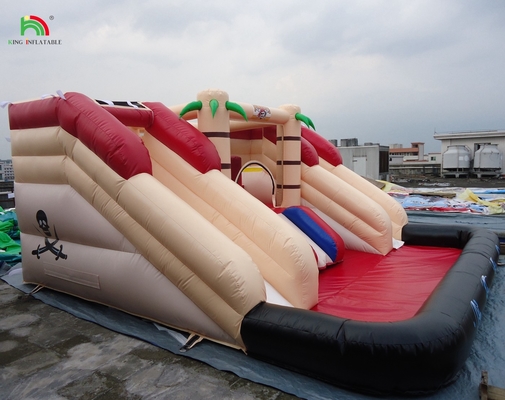 Conjunto de porta-malas inflável personalizado Castelo seco e molhado Conjunto de pista dupla Slide de água inflável com piscina
