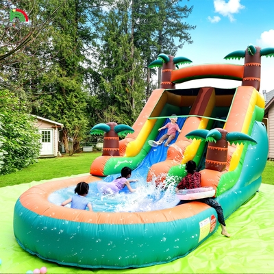 Slide comercial de água seca e úmida inflável Tropical Fiesta Breeze Kids Slide de água inflável com piscina