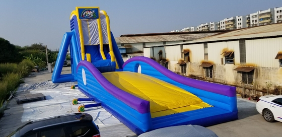 Aluguer de festas comerciais Interessante Deslizante de água inflável azul louco para crianças e adultos