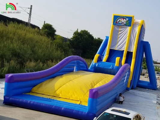 Slide aquático de qualidade comercial para adultos Slide aquático inflável grande e longo para parque de diversões