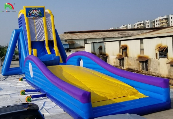Slide aquático de qualidade comercial para adultos Slide aquático inflável grande e longo para parque de diversões