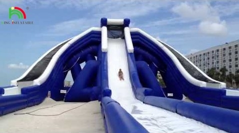 Super Triple Slide Slide de água inflável Parque aquático infantil comercial Slides de água infláveis