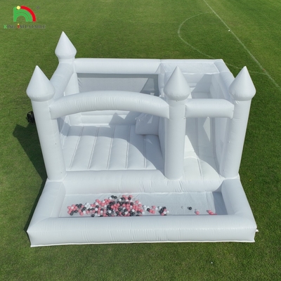 Commercial Branco Inflavel Bounce Castle House Crianças Slide de Água com Furo de Bola