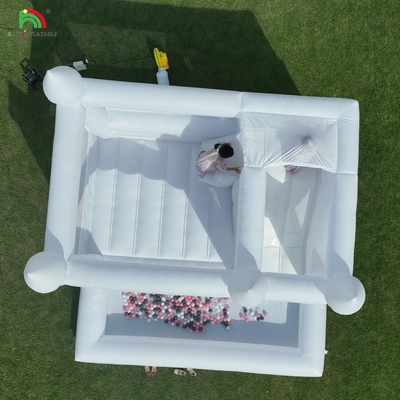 Commercial Branco Inflavel Bounce Castle House Crianças Slide de Água com Furo de Bola