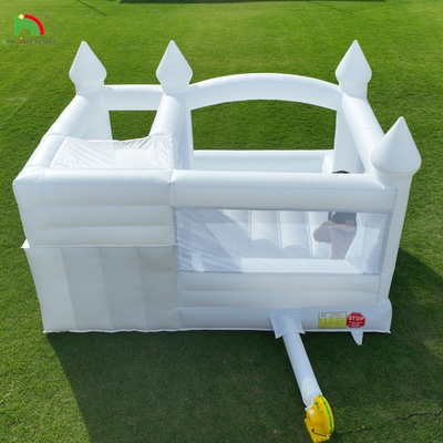 Commercial Branco Inflavel Bounce Castle House Crianças Slide de Água com Furo de Bola