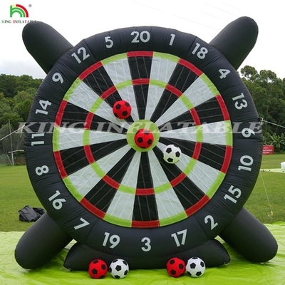 Outdoor Inflatable Soccer Darts Board com 8pcs Soccer Ball 370W Blower Support Frame para Kick Dartboard Sport Game