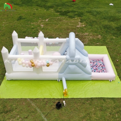 Bouncer inflável Combo Curso de Obstáculos Bounce Castelo Casa com Slides Bola Pit Climbing Blower