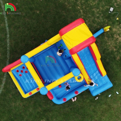 Curso de obstáculos inflável Casa de salto Castelo com escorregas Área de salto e obstáculos Escalada com sopro