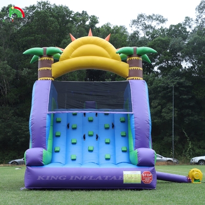 Combo de escorregador de água inflável de pista dupla com obstáculo de piscina para subir